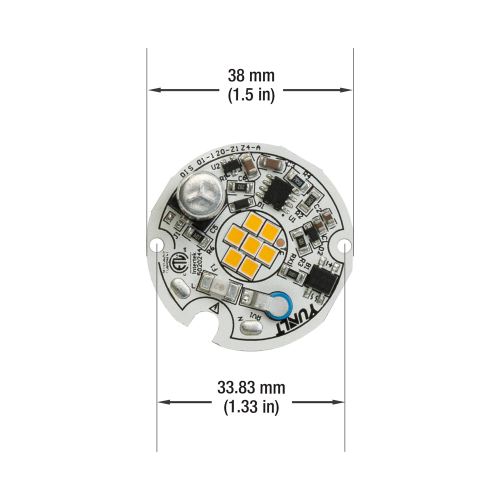 1.5 inch Round Disc LED Module DIS 01-008W-930-120-S1-Z4A, 120V 8W 300