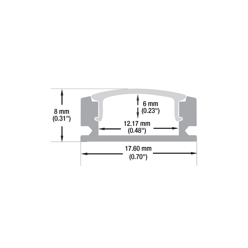 Type 141, Linear Architectural Light Fixture Profile, 3Meters (118inches)