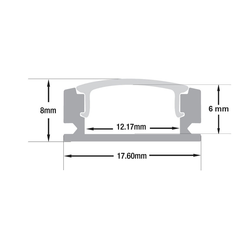 Type 141, Linear Architectural Light Fixture Profile, 3Meters (118inches), lightsandparts