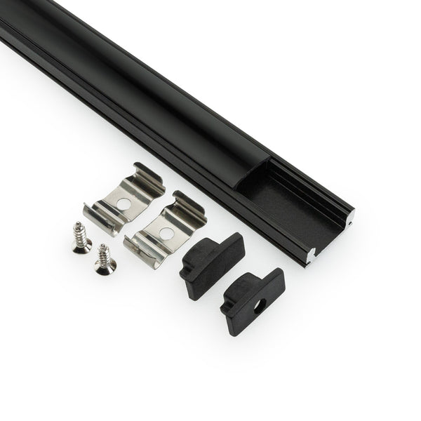 Type 141 Black, Linear Architectural Light Fixture Profile, 3Meters (118inches)