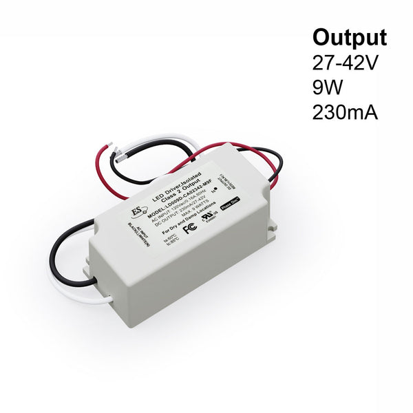 ES LD009D-CA02342-M9F Constant Current LED Driver, 230mA 27-42V 9W, lightsandparts