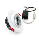 4 inch Round Recessed Gimbal Light Adjustable Canless AD-LED-4-S12W-1224V-5CCTWH-EY, 12~36V 12W 5CCT(2.7K, 3K, 3.5K, 4K, 5K)