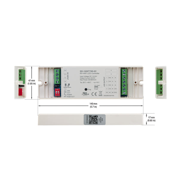 Constant Voltage Receiver SR-1009TYWI-5C, 5 channel RF + Tuya App. 12-24V 5x4A 24V, lightsandparts