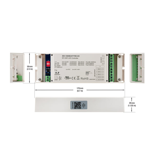 Constant Voltage Receiver SR-1009EATYWI-5C 5 channel RF + Tuya App. 12-48V 96-216W/ch, lightsandparts