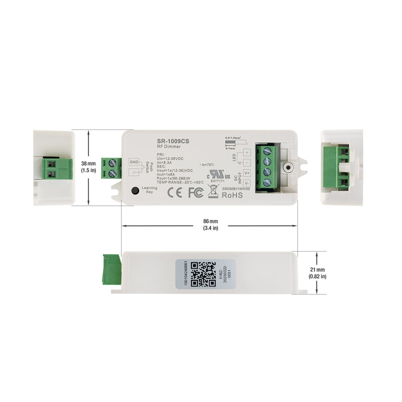 Constant Voltage Receiver SR-1009CS single color 12-36V 96-288W, lightsandparts
