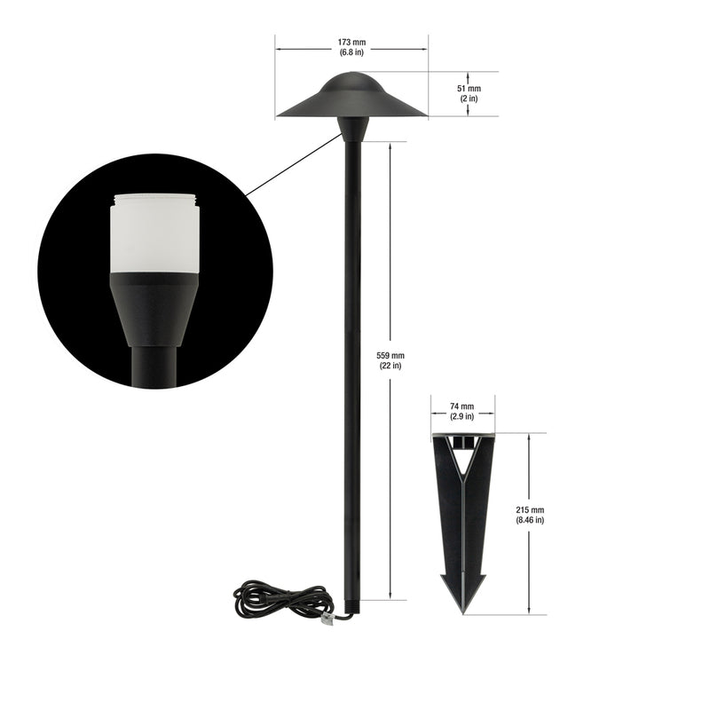 22 inch Pathway LED Light with Umbrella Caps, lightsandparts