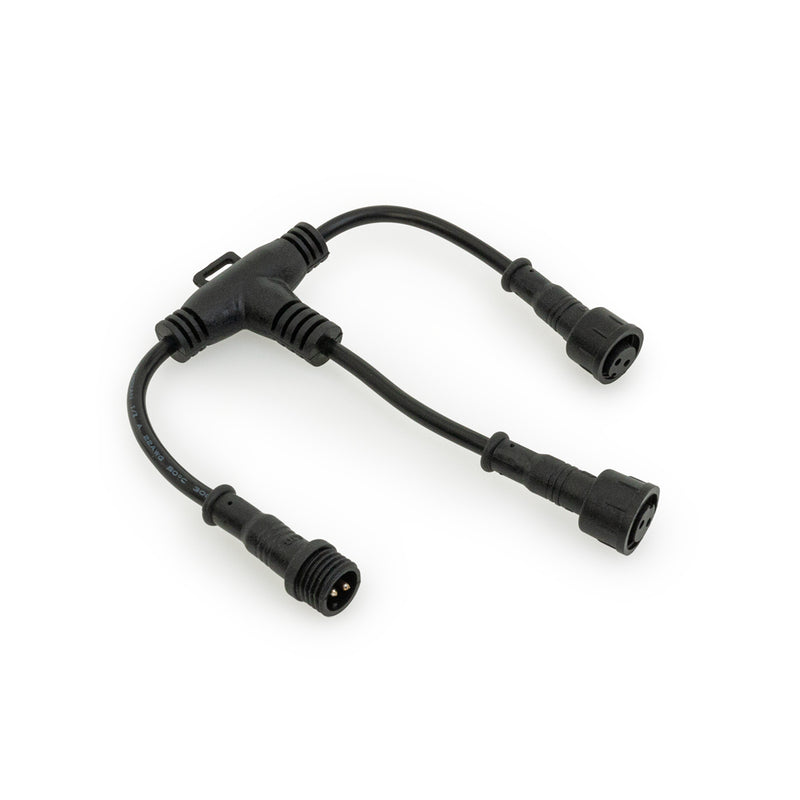 2 outputs waterproof T Connector Extension (1 male, 2 Female)
