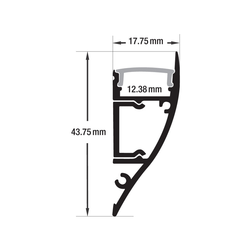 Wall Mount Channel Type 28B Black Linear Wall Mount Aluminum LED Channel for Cove Lightin