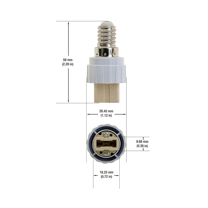 E12 to G9 Light Bulbs Adapter