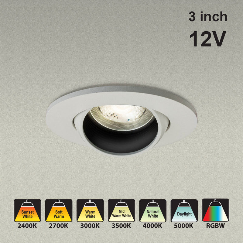 VBD-MTR-81W Recessed LED Light Fixture, 3 inch White