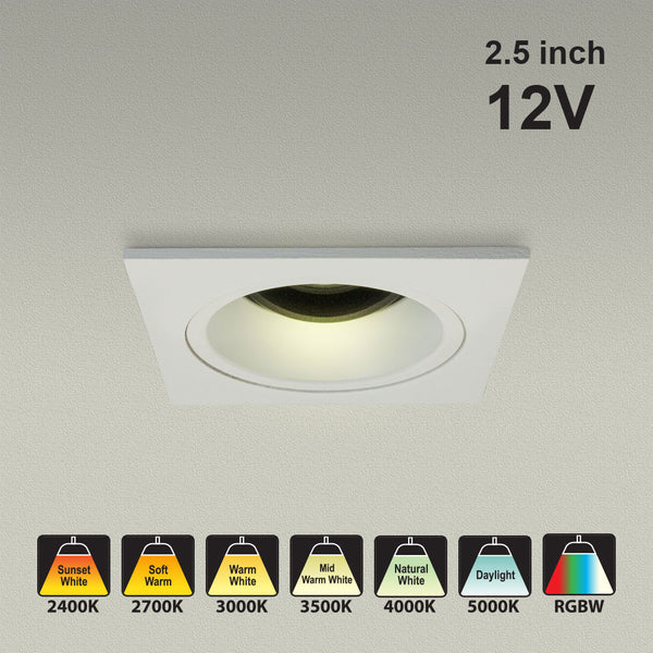 VBD-MTR-87W Recessed LED Light Fixture, 2.5 inch White