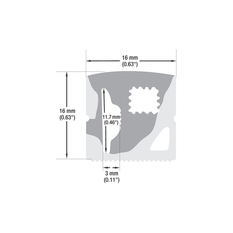 White Silicone Flexible LED Neon channel N1616-SD-W, 10m (32.8ft) max SIDE Mount