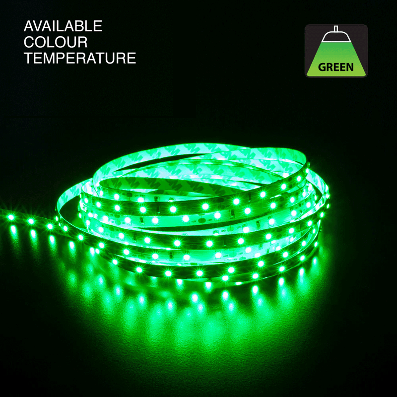 10M(32.8ft) Indoor LED Strip Light 3528, 12V 3(W/ft) 60(LEDs/m) Green, lightsandparts