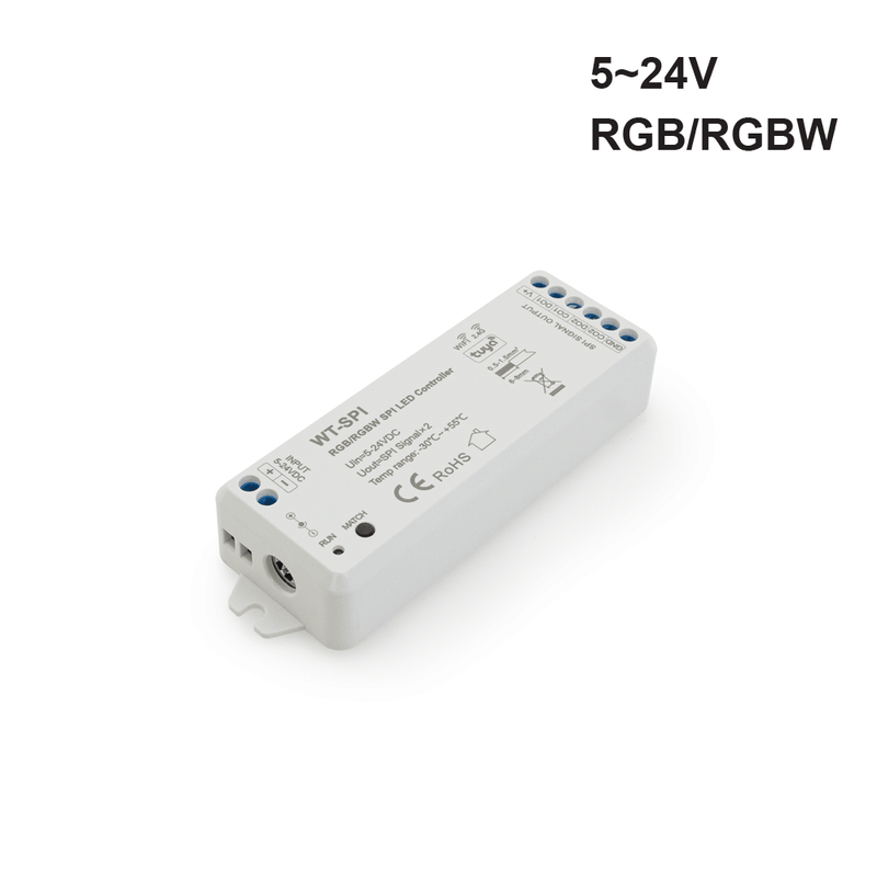 5-24VDC WiFi & RF RGB/RGBW SPI LED Controller WT-SPI (Tuya App)