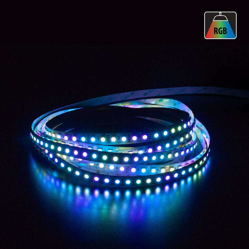 5M(16.4ft) Indoor LED Strip WS2815, 12V 4.5(w/ft) 96(LEDs/m) Addressable RGB Gold PCB, lightsandparts