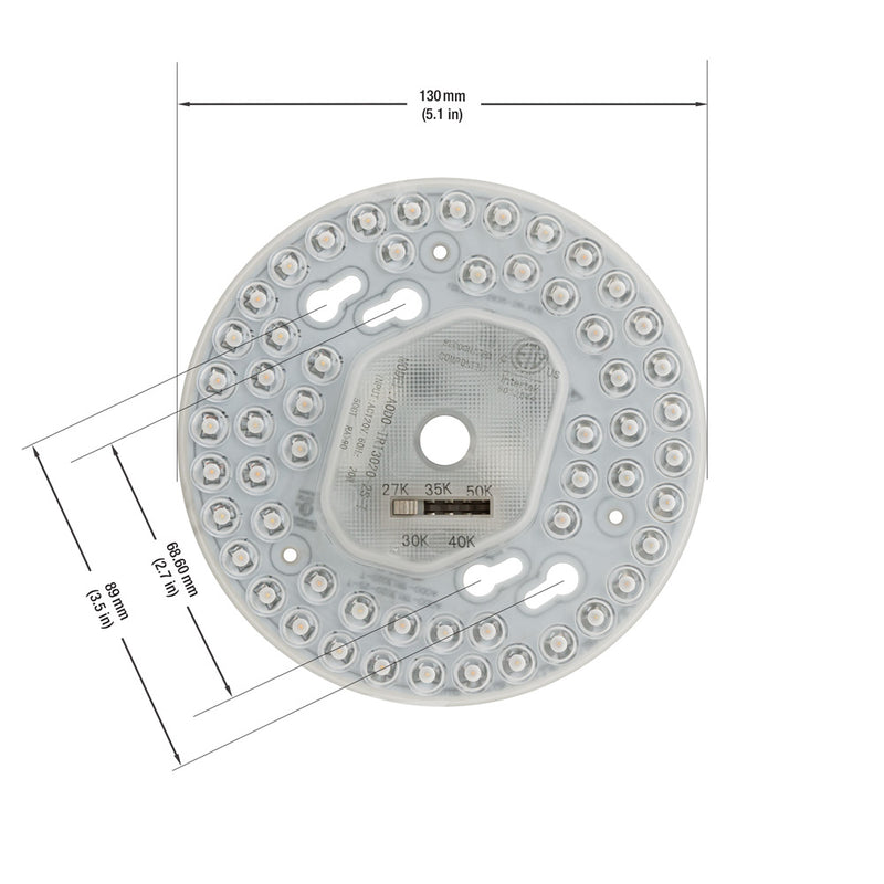 5.1 inch Round Disc LED Module TR13020-2S-T, 120V 20W 5CCT(2.7K, 3K, 3.5K, 4K, 5K), lightsandparts