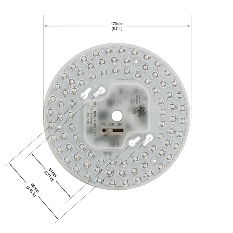 6.6 inch Round Disc LED Module TR17032-2S-T, 120V 32W 3000K(Warm White), lightsandparts