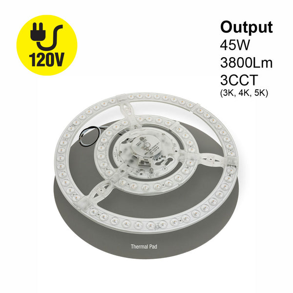 12.6 inch Round Disc LED Module TR32045-2S-T, 120V 45W 3CCT(3K, 4K, 5K), lightsandparts
