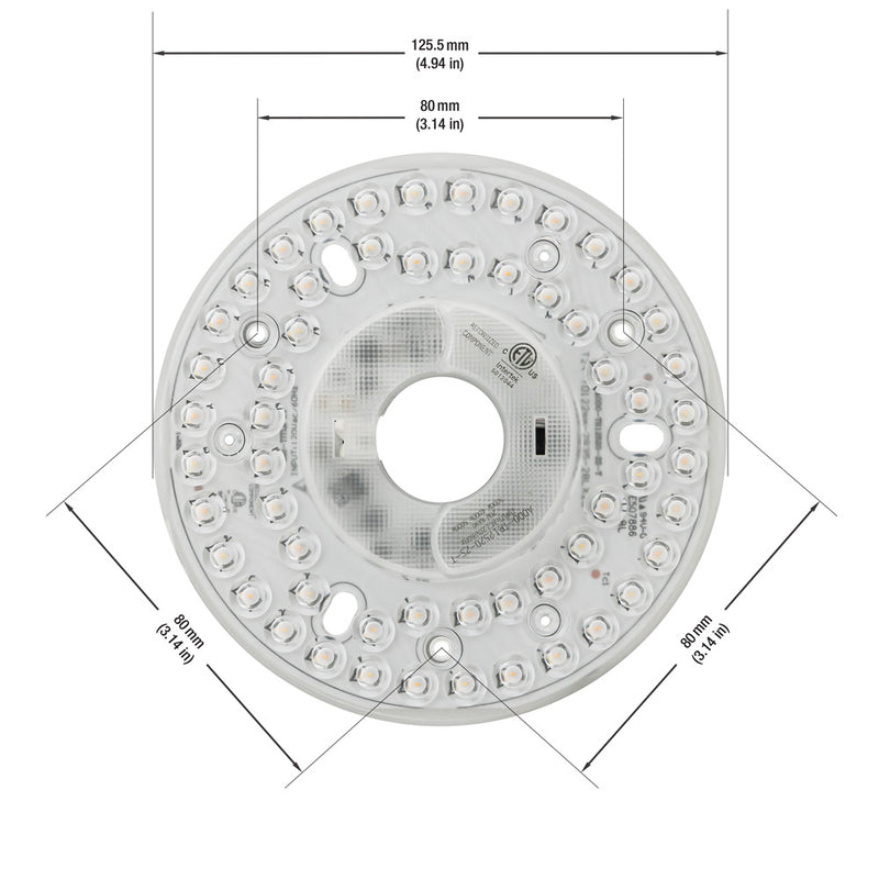 4.9 inch Round Disc LED Module TR12520-2S-T, 120V 20W 3CCT(3K, 4K, 5K)