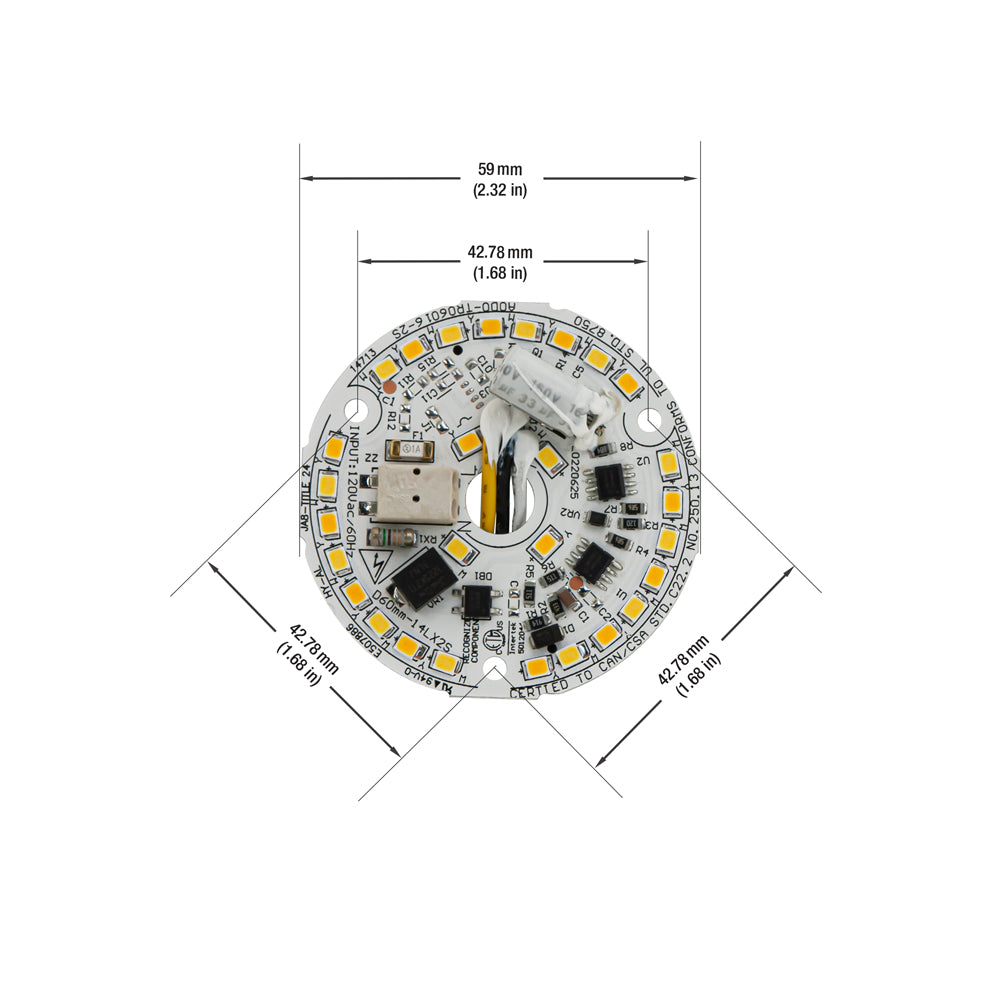 2.4 inch Round Disc LED Module TR06016-2S, 120V 16W 5CCT(2.7K, 3K, 3.5