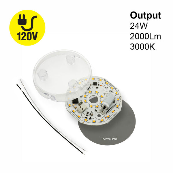 3.14 inch Round Disc LED Module TR08024, 120V 24W 3000K(Warm White)