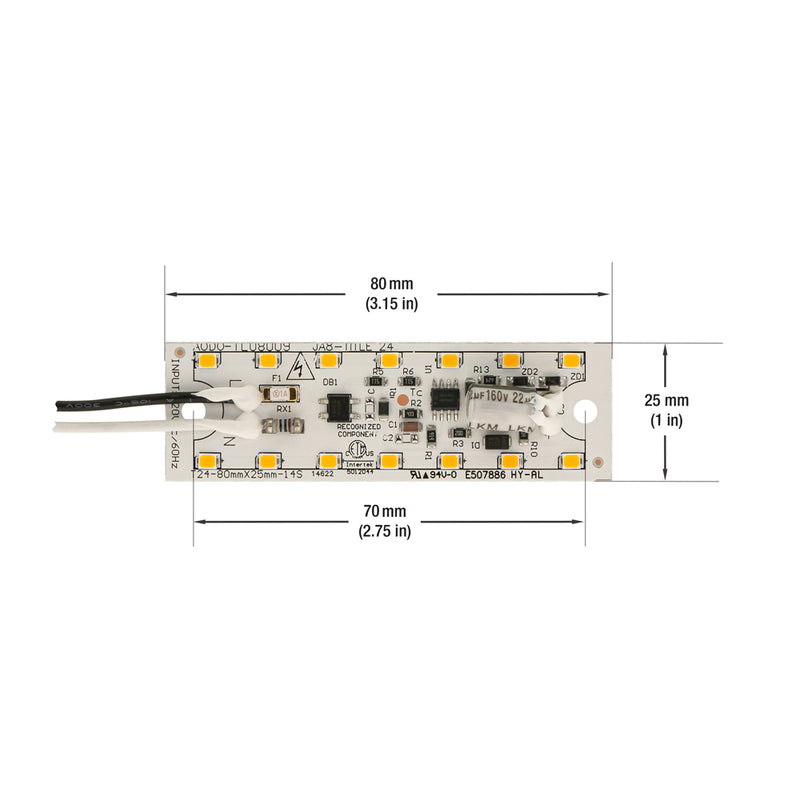 3.15 inch Linear LED Module TL08009, 120V 8W 3000K(Warm White), lightsandparts