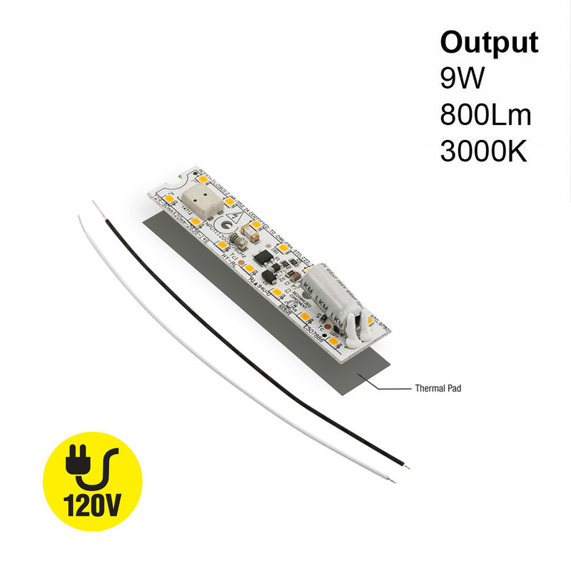 3.6 inch Linear LED Module TL09009, 120V 9W 3000K(Warm White)