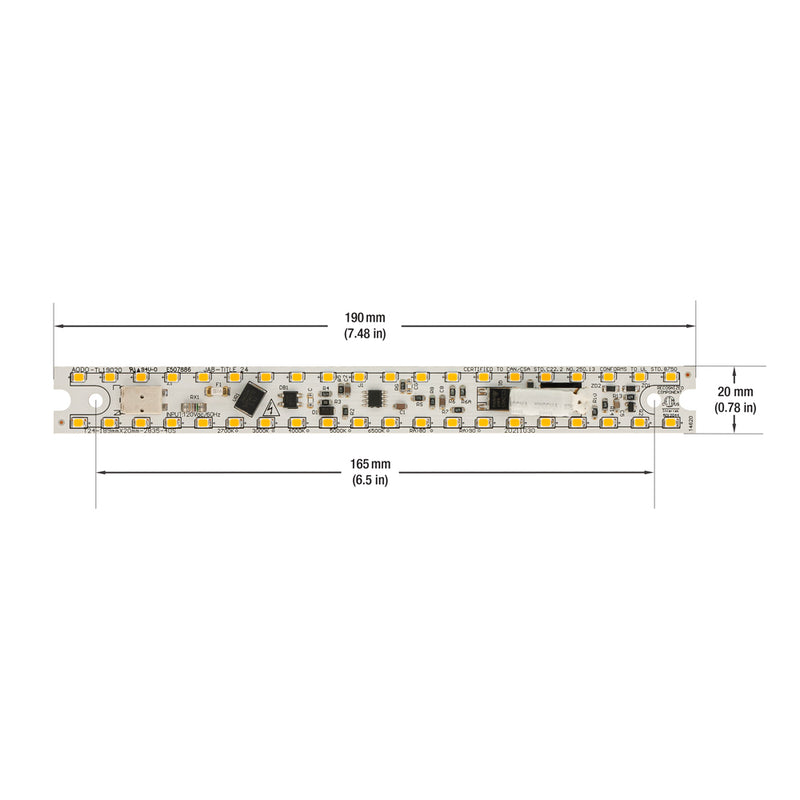 7.5 inch Linear LED Module TL19020, 120V 20W 3000K(Warm White), lightsandparts