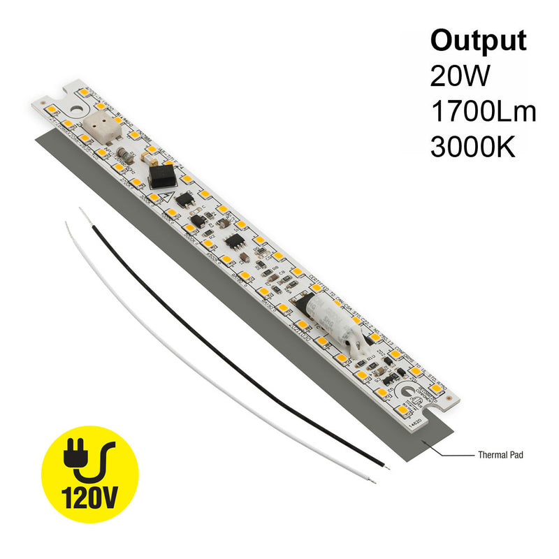 7.5 inch Linear LED Module TL19020, 120V 20W 3000K(Warm White)