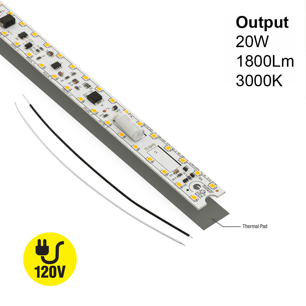 20plr Led Module 9.8 inch Linear LED Module TL25020, 120V 20W 3000K(Warm White)