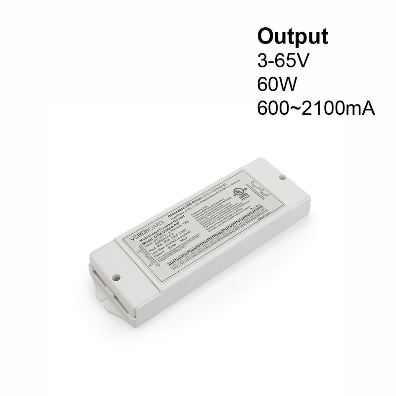 OTM-VPA60-DIP Selectable Constant Current LED Driver (5 in 1 Dimming) 600mA~2100mA 3-65V 40W, lightsandparts