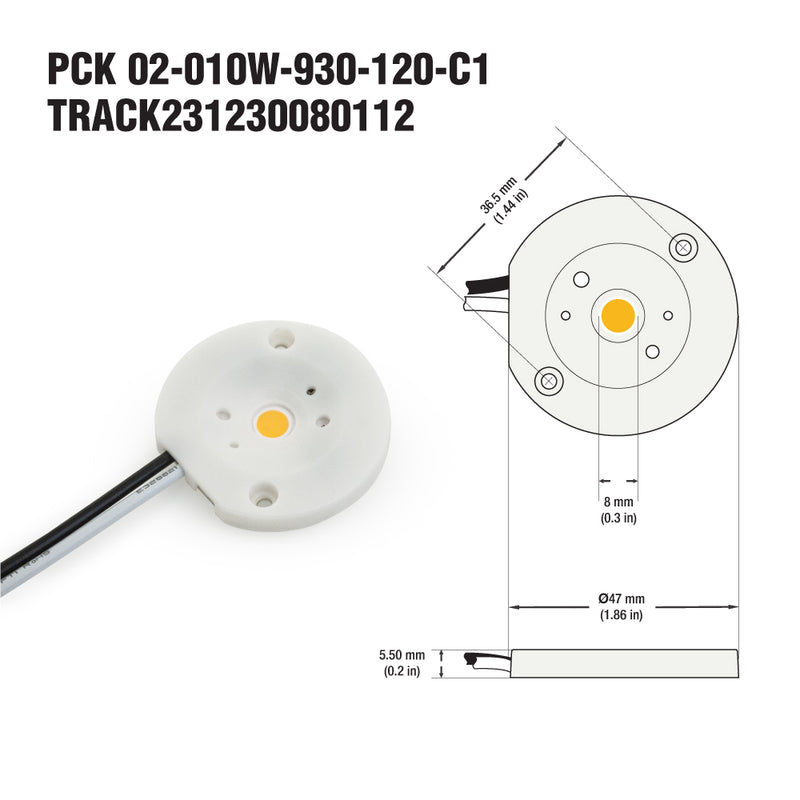 PCK 02-010-930-120-C1 YUNLT LED Module, 120V 10W 3000K(Warm White), lightsandparts