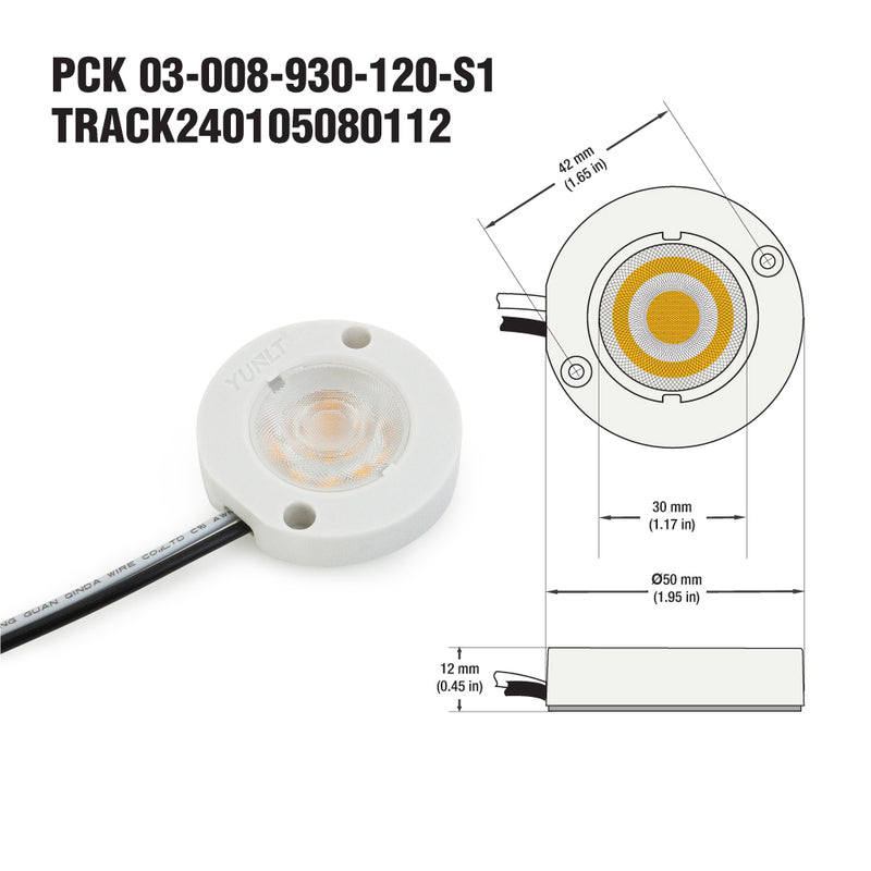 PCK 03-008-930-120-S1 YUNLT LED Module, 120V 8W 3000K (Warm White), lightsandparts
