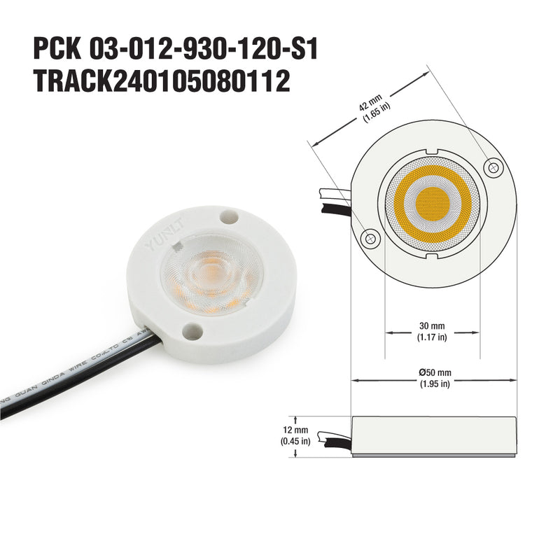 PCK 03-012-930-120-S1 YUNLT LED Module, 120V 12W 3000K(Warm White), lightsandparts