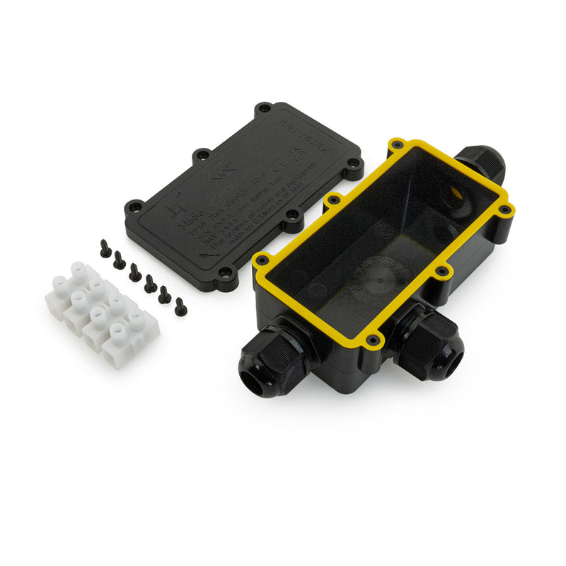 3W-BOX-M686 3Way Outdoor Waterproof Cable Connector Box, lightsandparts