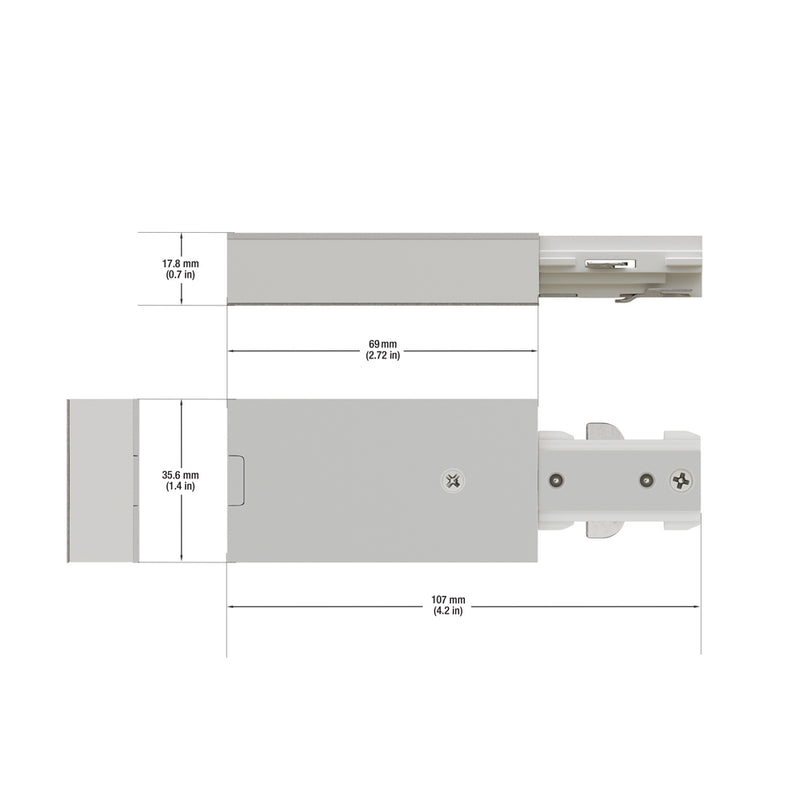 Track Live End White VBD-0331-LEW, lightsandparts