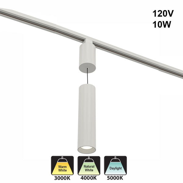 Adjustable height white Track Pendant Light Dimmable VBD-GD22D10D-3CCT-W, 120V 10W3CCT 36 Degree, gekpower