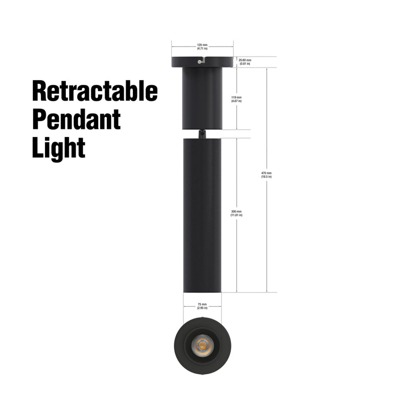 10Watt Adjustable hight Black Pendant Light Dimmable 120V 3CCT 36Degree, lightsandparts