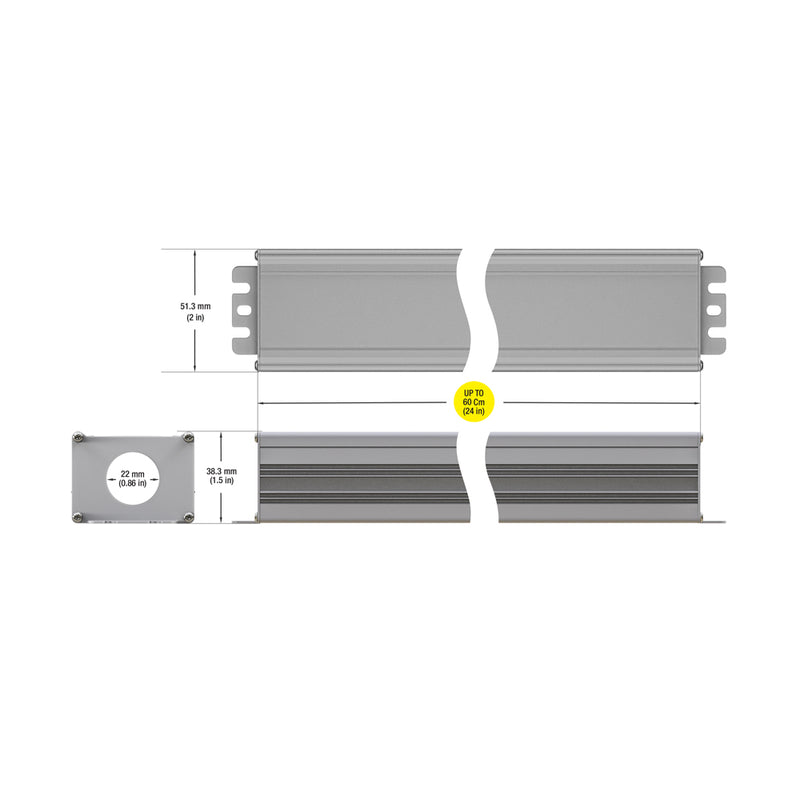 Metal Box for Power Supply 600 x 51.3 x 38.3mm (24 x 2 x 1.5in), lightsandparts