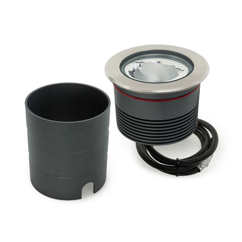 UL-15W-COB-1500-L Outdoor Round Recessed Inground Light, 24V 15W 3000K Asymmetrical Beam angle, gekpower