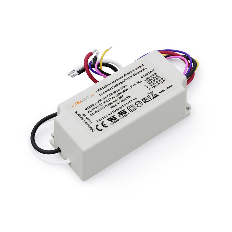 LD012H-VU05024-Q12P 0-10V Dimmable Constant Voltage LED Driver 24V 12W, gekpower