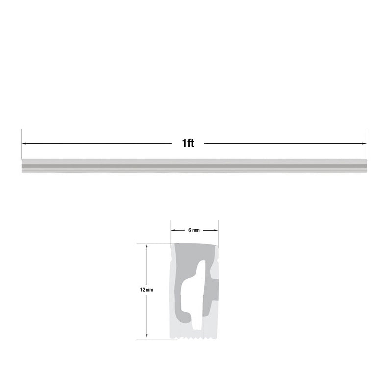 1ft(305mm) LED Neon light strip VBDFS-3K-NEON-0612-168-24V SD, 24V 4.5W 3000K(Warm White), lightsandparts