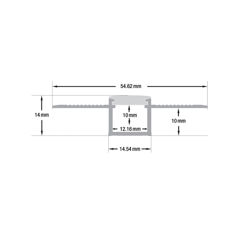 Type 101, Flexible Recessed LED Aluminum channel for Drywall(Plaster-In) VBD-CH-D11, 3Meters (118inches)