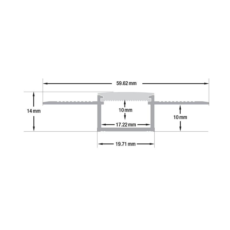 Type 102, Flexible Recessed LED Aluminum channel for Drywall(Plaster-In) VBD-CH-D12, 3Meters (118inches)