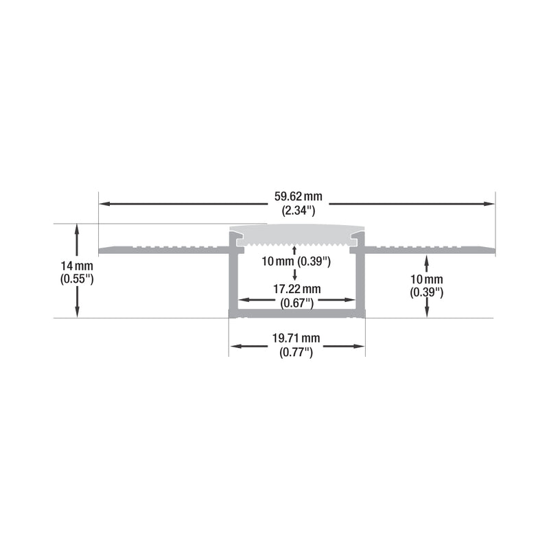 Type 102, Flexible Recessed LED Aluminum channel for Drywall(Plaster-In), 3Meters (118inches)