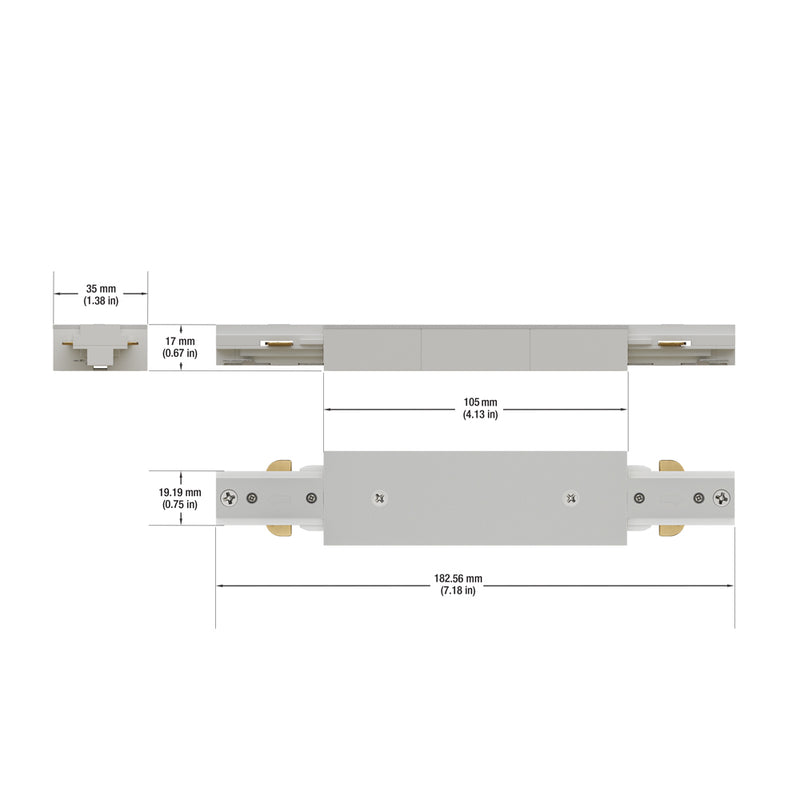 Track Long Joiner White H Type VBD-RS3SI-W, lightsandparts