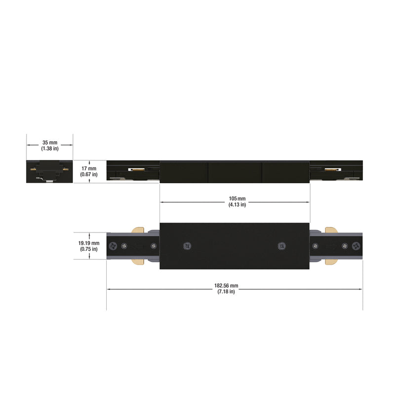 Track Long Joiner Black H Type VBD-RS3SI-B