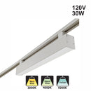 2ft Linear White LED Track Light Head LW-TRL30W-WH, 120V 30W 3CCT(3K, 4K, 5K)