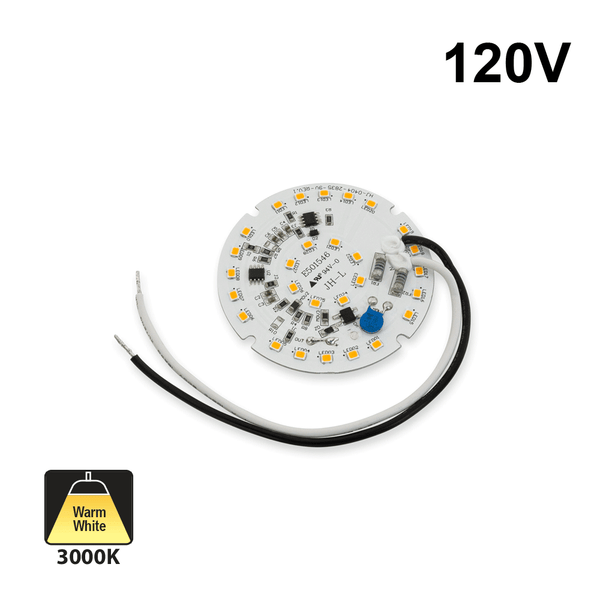 120V Flat Round PCB 28 SMD 3528 LED Module 15W 3000K(Warm White), lightsandparts