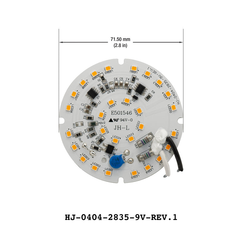 120V Flat Round PCB 28 SMD 3528 LED Module 15W 3000K(Warm White), lightsandparts